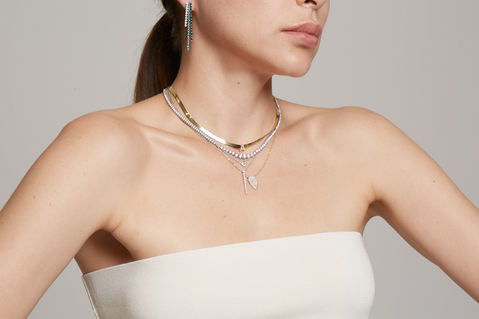 Diamond Pear Necklace