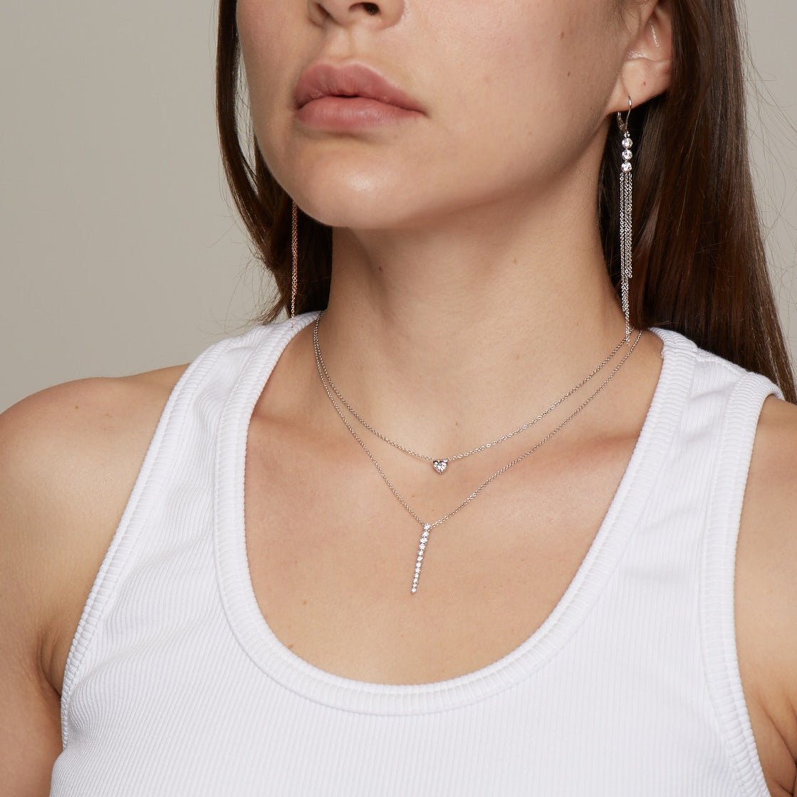 Triple Thread Earrings - Diamond