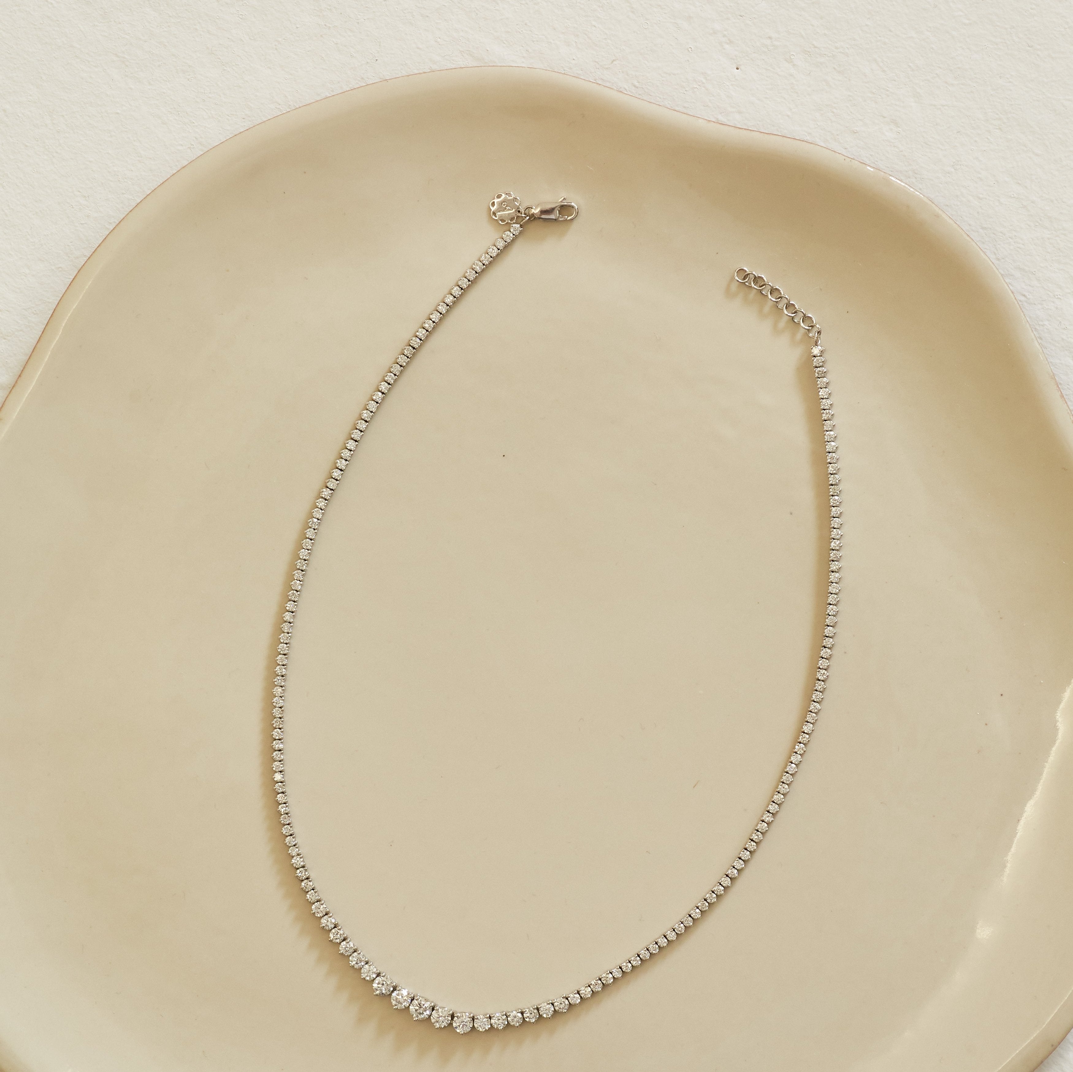 Graduated Diamond Tennis Necklace