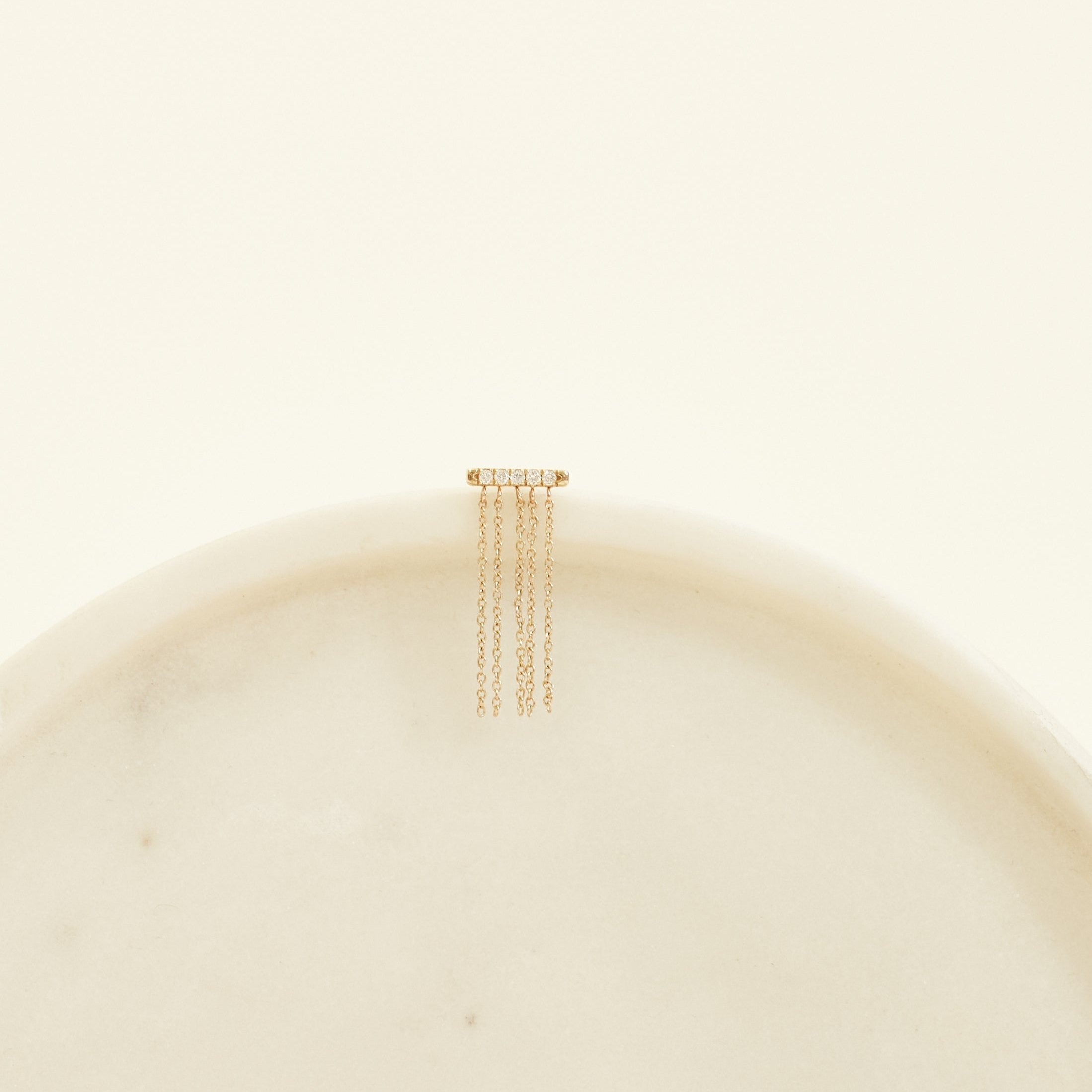 Diamond Bar with Fringe Earrings