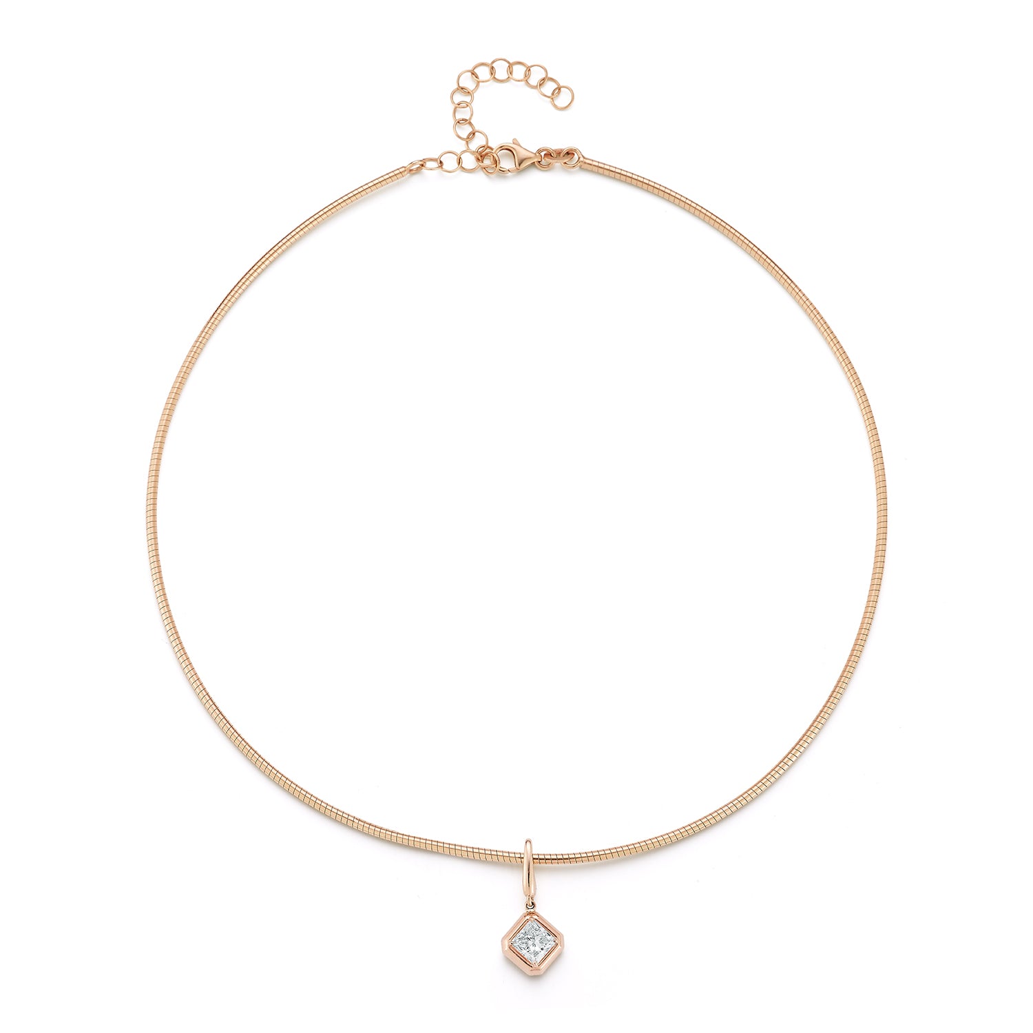 Asscher Shape Diamond Necklace