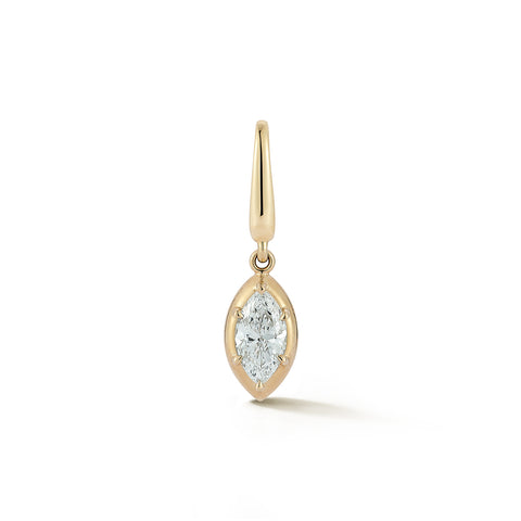 Diamond Bezel Semi Hoop Earrings