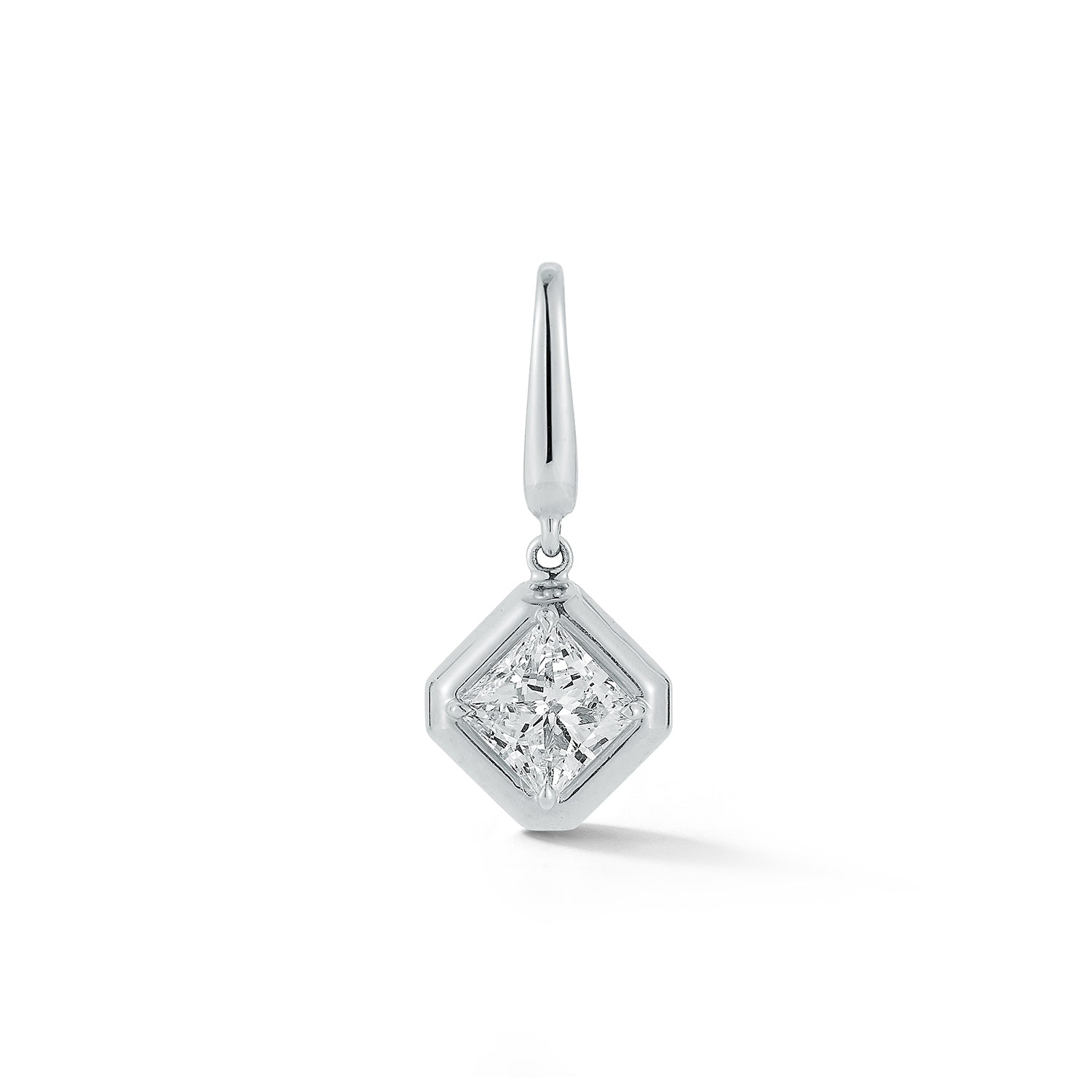 Princess cut bezel diamond white gold