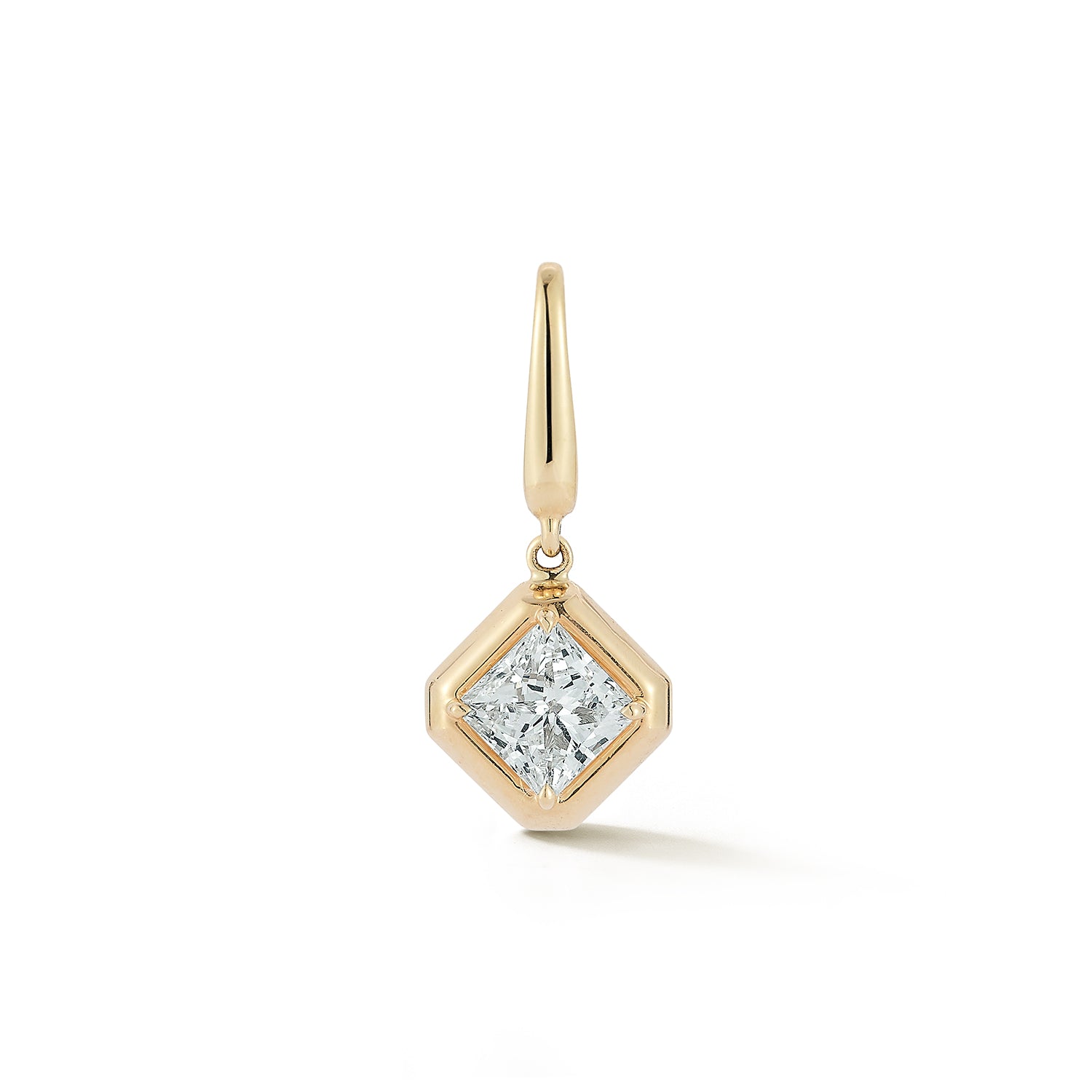 Princess cut bezel diamond yellow gold gold