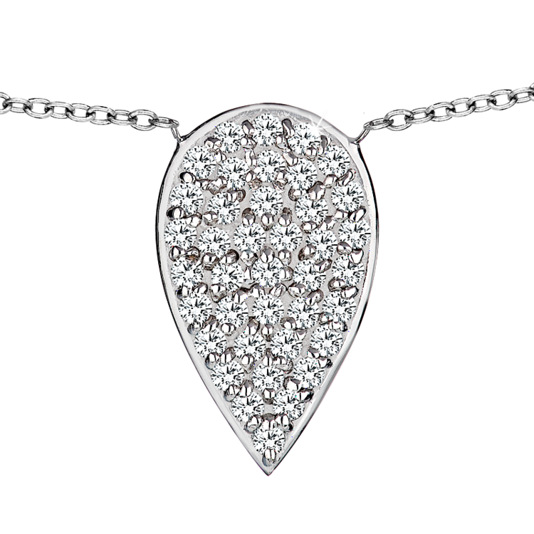 Diamond Pear Necklace