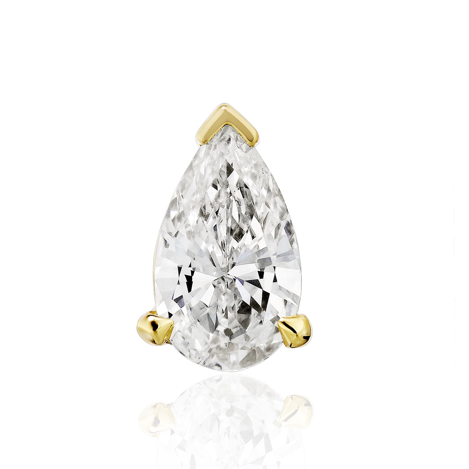 Diamond Stud Earrings - Pear