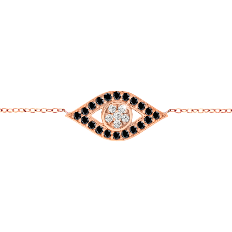 Evil Eye Necklace - Black Diamond