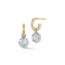 Round Diamond Bezel Dangle Hoops