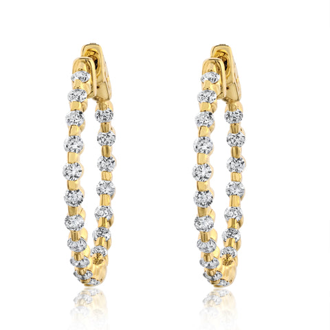 Diamond Hoop Earrings - 1