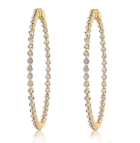 Diamond Hoop Earrings - 2