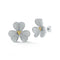 Flamingo Diamond Flower Earrings with Yellow Sapphires