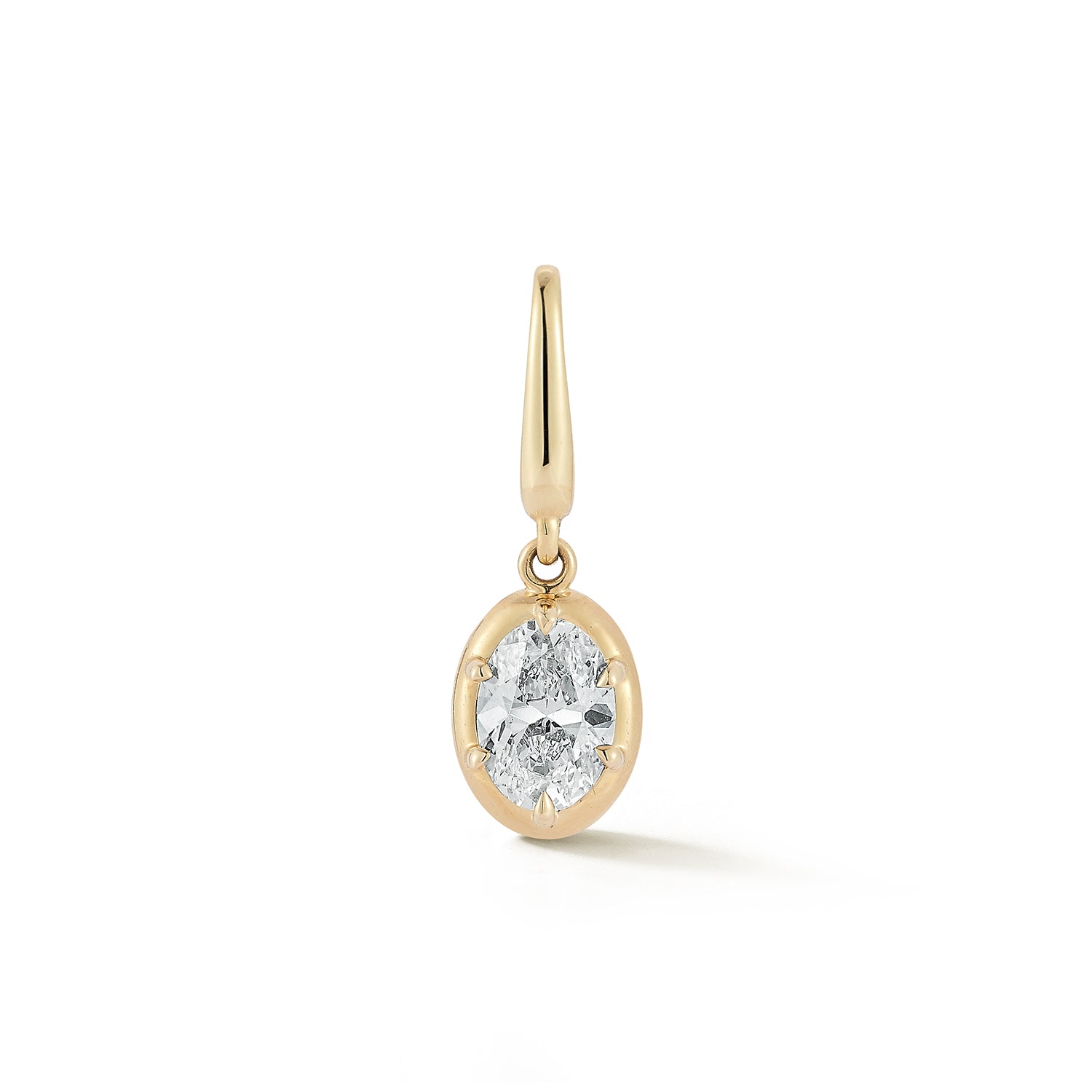 Oval Shape Diamond Charm yellow gold