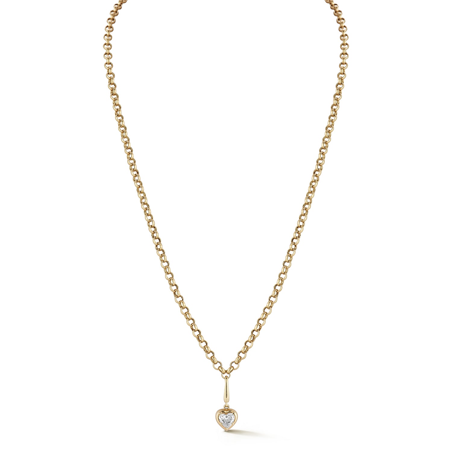 Rolo Chain with Attachable Diamond Pendant