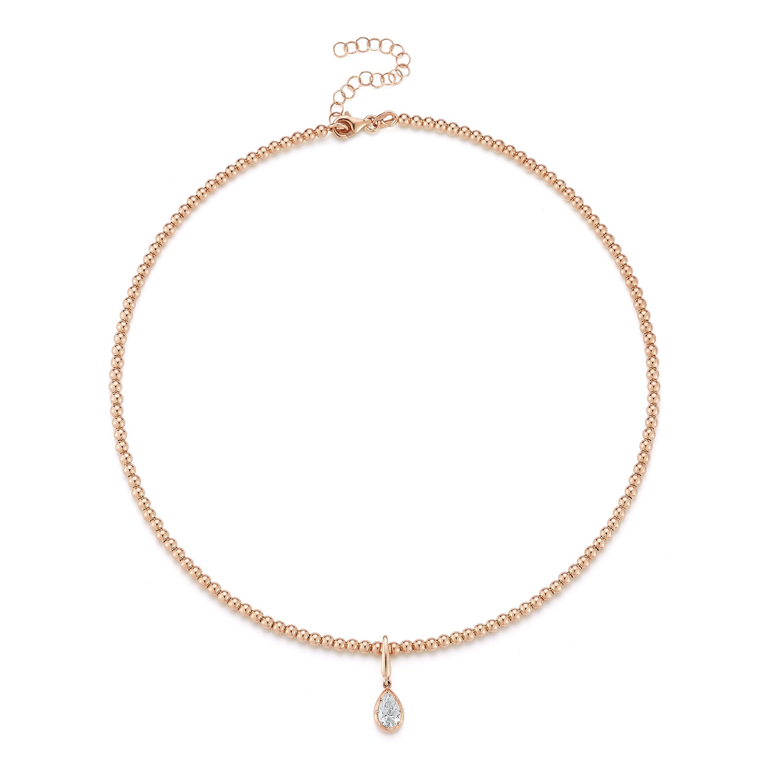 Solid Gold Beaded Wire Chain 