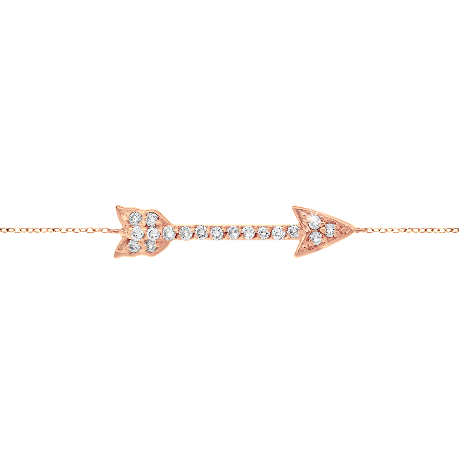 Arrow diamond necklace in rose gold