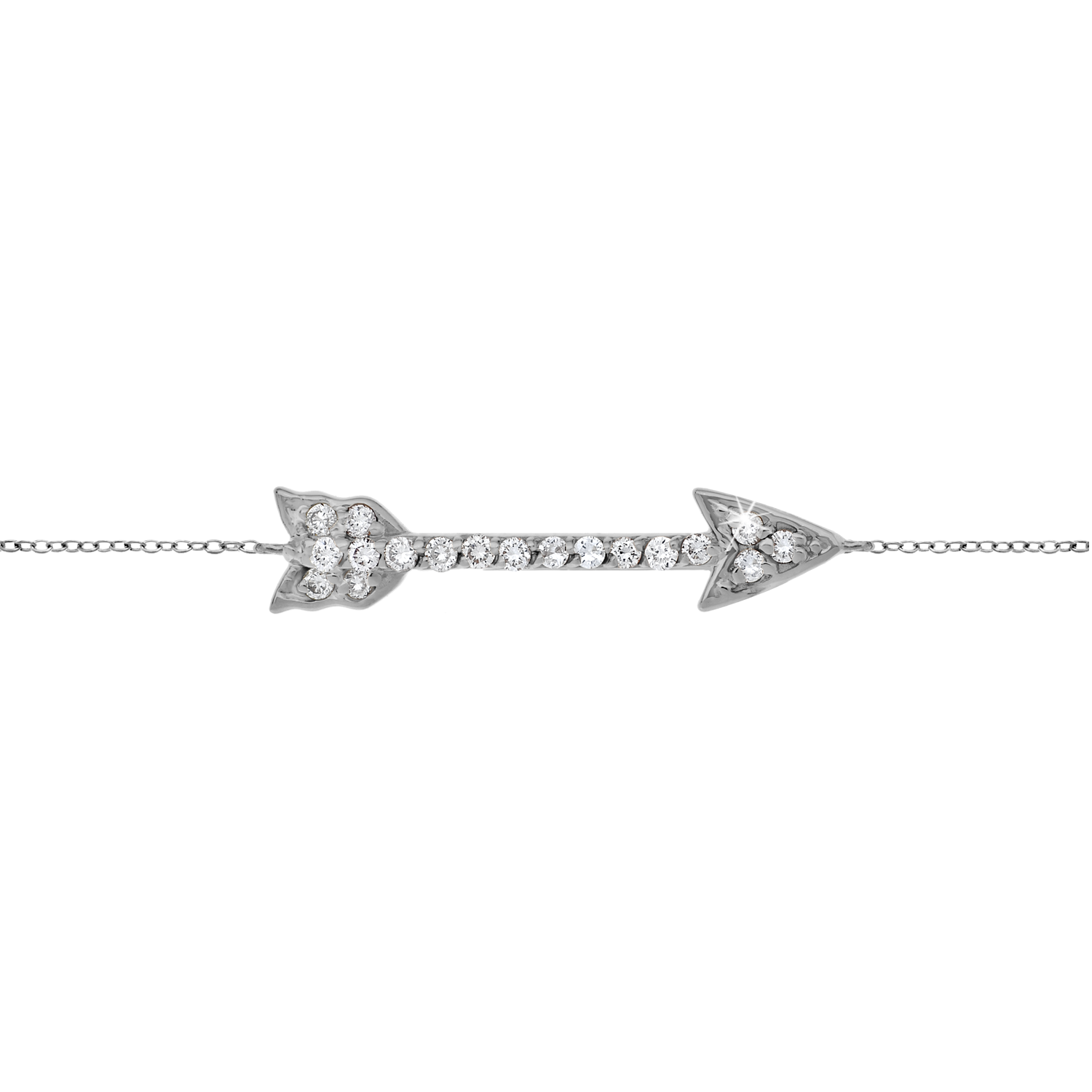 Arrow diamond necklace in white gold