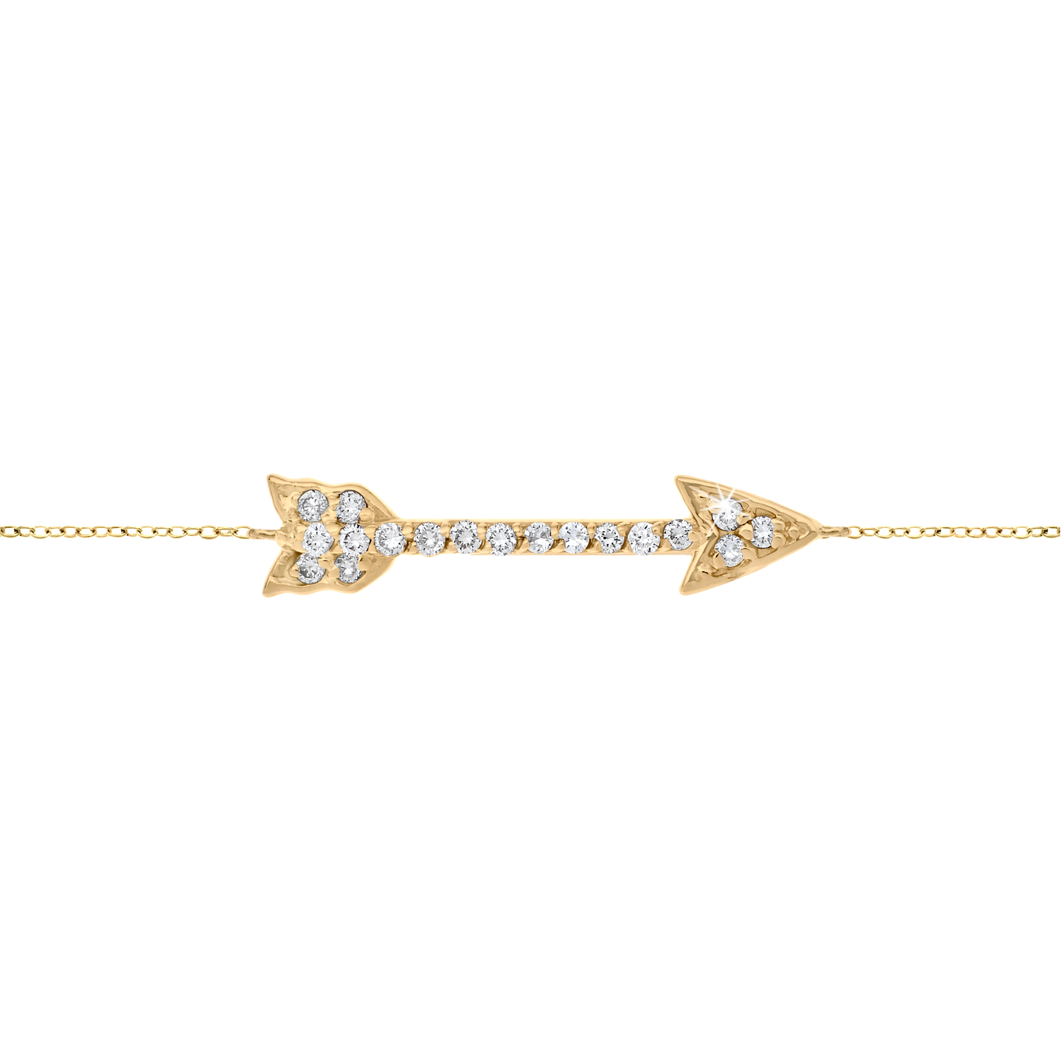 Arrow diamond necklace in yellow gold