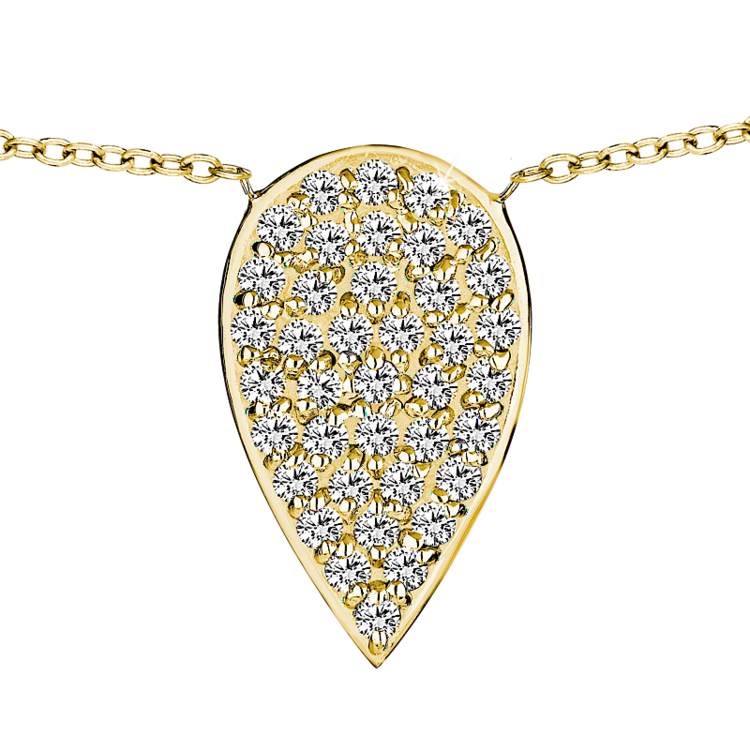 Diamond Pear Necklace