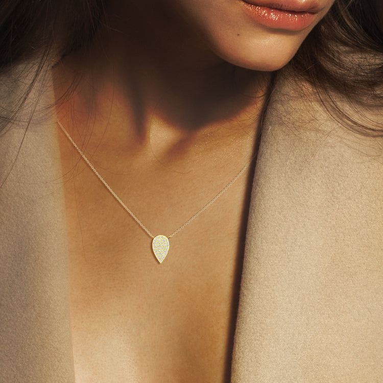 Diamond Pear Necklace
