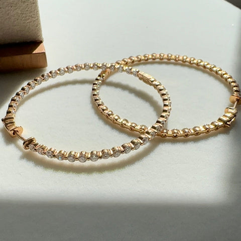 Diamond Hoop Earrings - 1.5