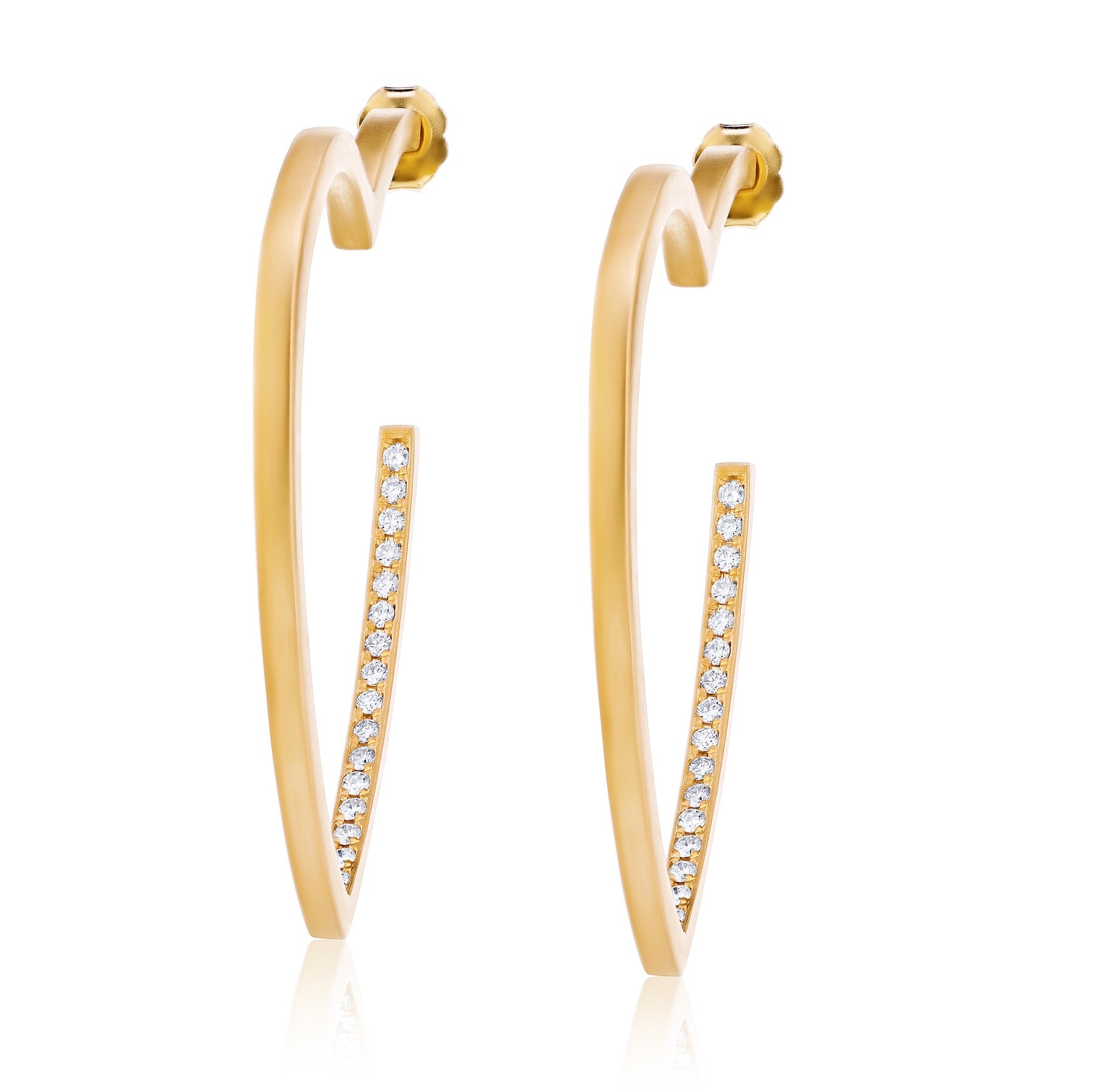 Gold Diamond Heart Hoop Earrings - Limited Edition