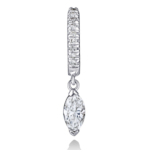 MQ Diamond Dangle Huggie Earring