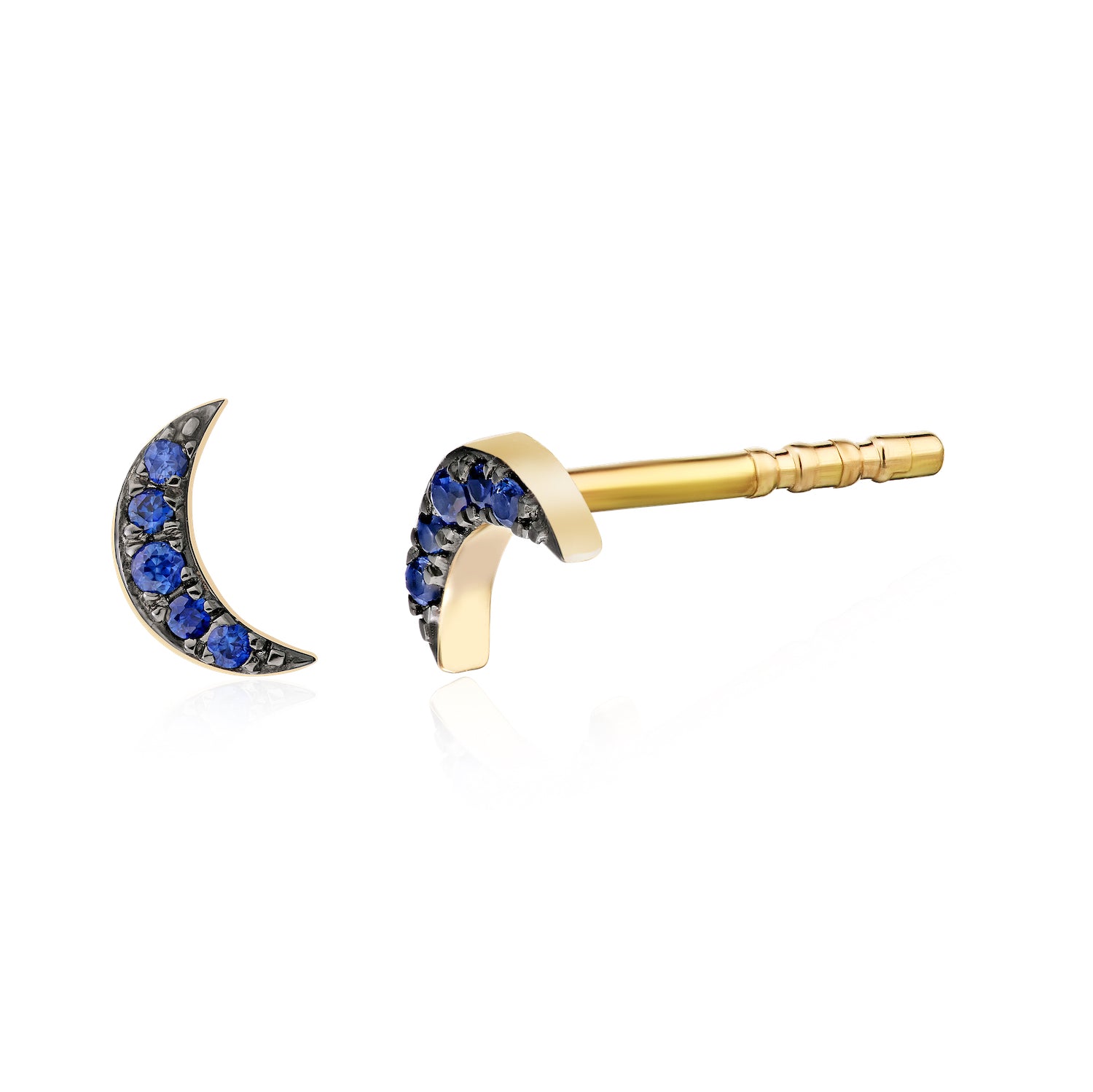 Sapphire Moon Stud Earrings