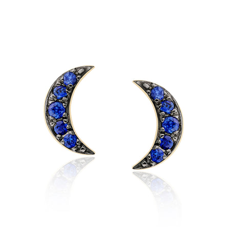 Sapphire Moon Stud Earrings